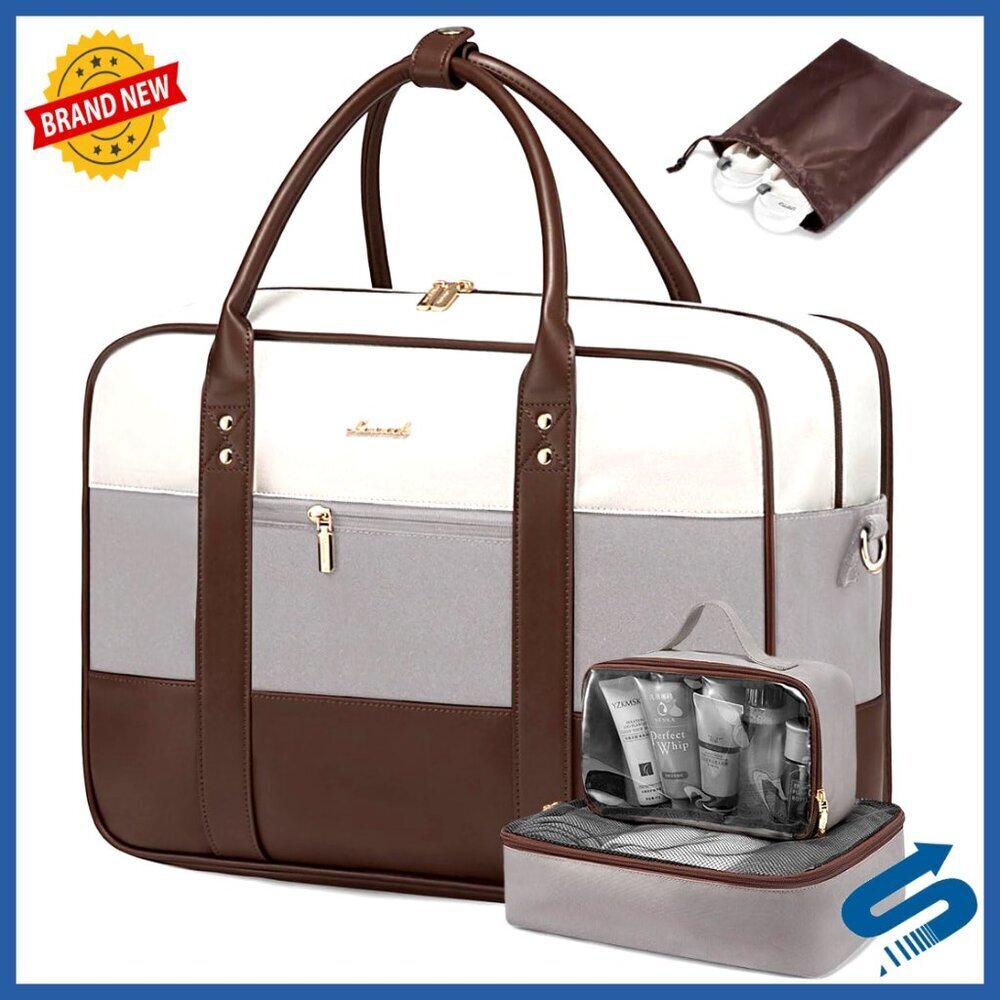 30L Travel Duffel Bag with Laptop Compartment, Wet Pocket, Toiletry Bag